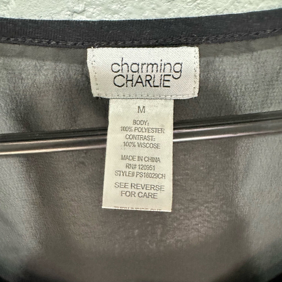 Charming Charlie Women’s Black Ruffle Tank Top Size M Ruffles - Picture 7 of 8